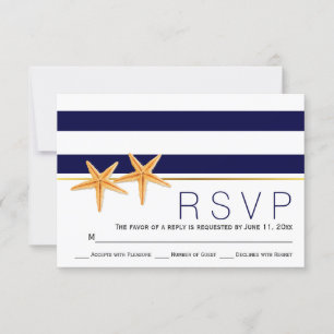 Casamento RSVP da estrela do mar & de azuis