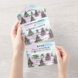 Casamento RSVP da Floresta de Pinheiros de inverno