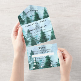 Casamento RSVP da Floresta de Pinheiros de inverno