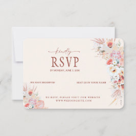 Casamento RSVP de Código de QR Floral de Pêssego
