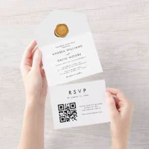 Casamento RSVP de Código QR de Código de Cera Dour