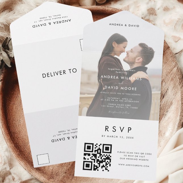 Casamento RSVP de Código QR de Fotografia de Desva (Criador carregado)