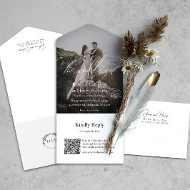 Casamento RSVP de Código QR de Script de Foto Mode