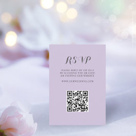 Casamento RSVP de Código QR Roxo Simples