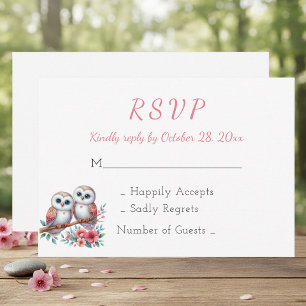 Casamento RSVP de Coruja Rústico Boho Floresta