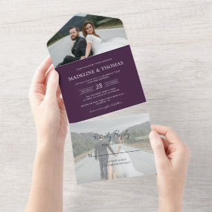 Casamento RSVP de Fotografia com Violeta Roxo 2 Mo
