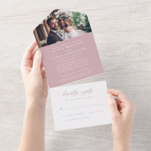 Casamento RSVP de Fotografia de Rosa de Elegante M