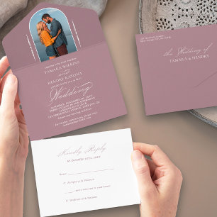 Casamento RSVP de Fotografia de Rosa Dusty Calliog