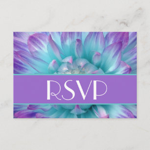 Casamento RSVP de Pétalas de Dália Roxa e Azul