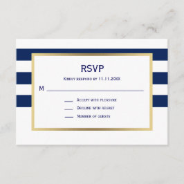 Casamento RSVP de Stripes Brancas Azuis do Marinho
