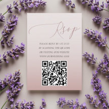 Casamento RSVP Dourado com Rosa de código QR mínim