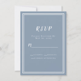 Casamento RSVP Dusty Blue Simple Minimalista