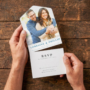 Casamento RSVP Elegante de Foto Romântica