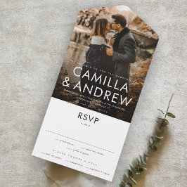 Casamento RSVP Elegante Moderno com Foto