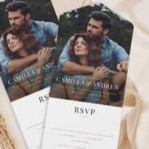 Casamento RSVP Elegante Moderno com Foto