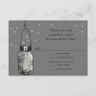 Casamento RSVP Mason Jar & Fireflies
