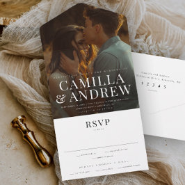 Casamento RSVP Moderno com Foto Elegante e Estilos