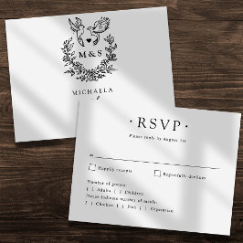Casamento RSVP Moderno Minimalista Pombas Elegante
