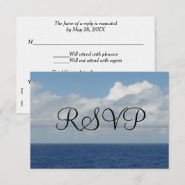 Casamento RSVP Ocean Waves Fluffy White Clouds