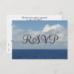 Casamento RSVP Ocean Waves Fluffy White Clouds