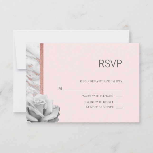 Casamento RSVP Rosa Rosa Rosa Cor-de-rosa-rosa Our (Frente)