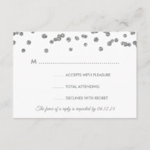 Casamento RSVP Silver Faux Glitter Confetti