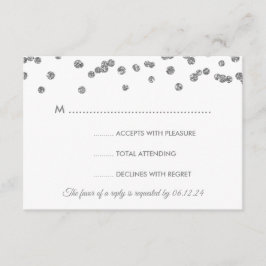 Casamento RSVP Silver Faux Glitter Confetti