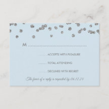 Casamento RSVP Silver Faux Glitter Confetti Ice Bl