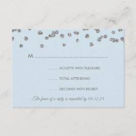 Casamento RSVP Silver Faux Glitter Confetti Ice Bl