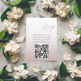 Casamento RSVP Simples de Código QR Rosa Dourado E