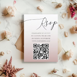Casamento RSVP Simples de Rosa de Código QR Modern