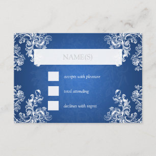 Casamento RSVP Vintage Swirls 2 Sapphire Blue