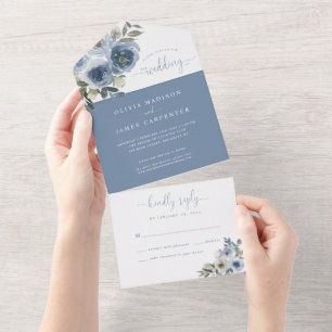 Casamento Russo De Cor Da Água Floral Azul Moderno