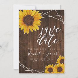 Casamento Russo de Girassol Salve a Data Convite