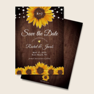 Casamento Russo de Girassol Salve a Data Convite