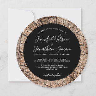 Casamento Russo De Madeira Boho Black Convite