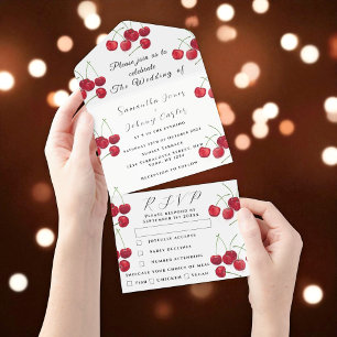 Casamento Russo Elegante Fruta de Cerejas Vermelha