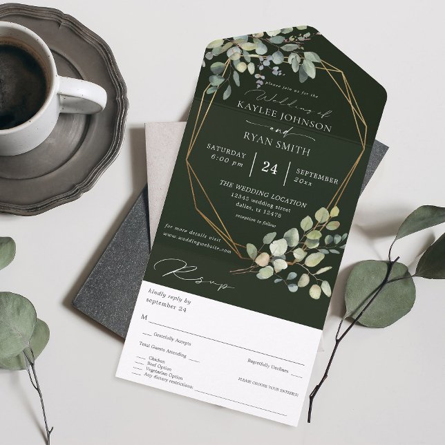 Casamento Russo Eucalyptus e Frame Dourado - Verde (Criador carregado)
