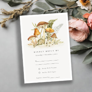 Casamento Rust Orange Mushroom Fern Fauna Rsvp