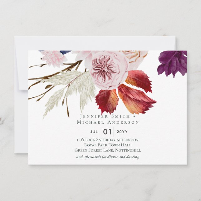 Casamento Rustic Autumn Fall Pumpkins Flowers (Frente)