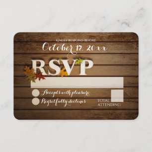 Casamento Rustic Autumn Leaf RSVP