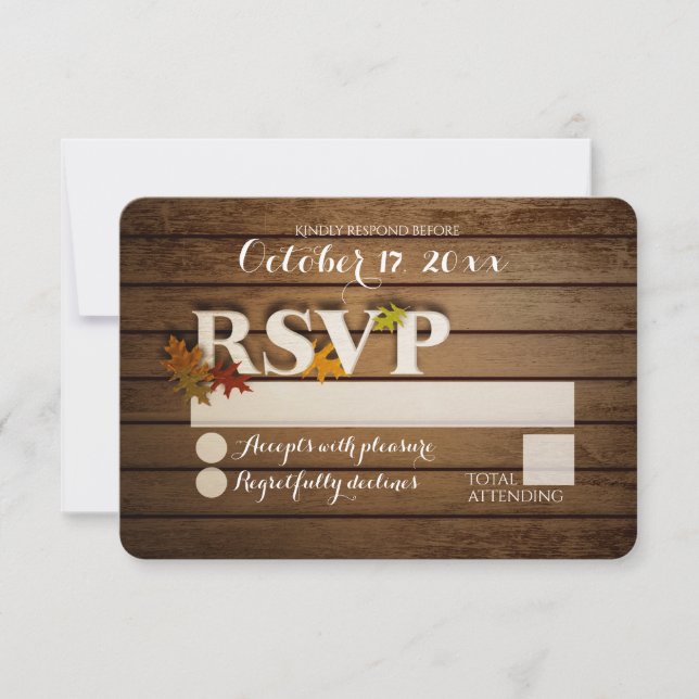 Casamento Rustic Autumn Leaf RSVP (Frente)