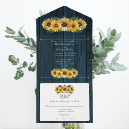 Casamento Rustic Blue Sunflower