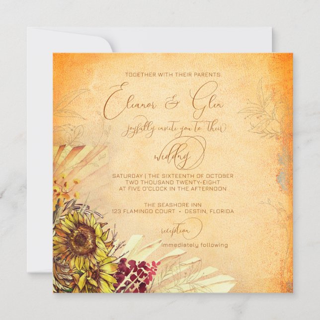 Casamento Rustic Bohemian Sunflower (Frente)