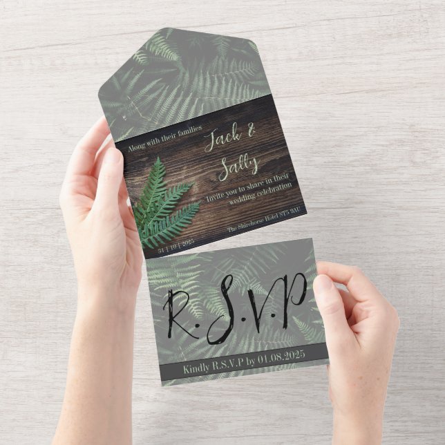 Casamento Rustic Botanical Fern (Tearaway)