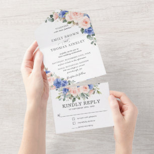 Casamento Rustic Chic Blush Blue Floral Greenery