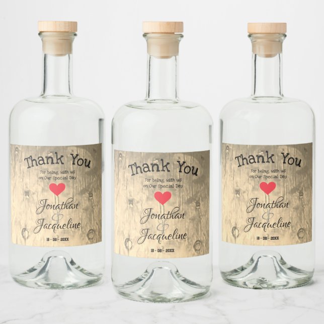 Casamento Rustic Chic Obrigado Nomes Personalizado (Garrafas)