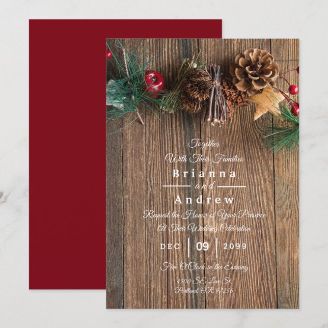 Casamento Rustic Christmas Garland Star Cinnamon (Frente/Verso)