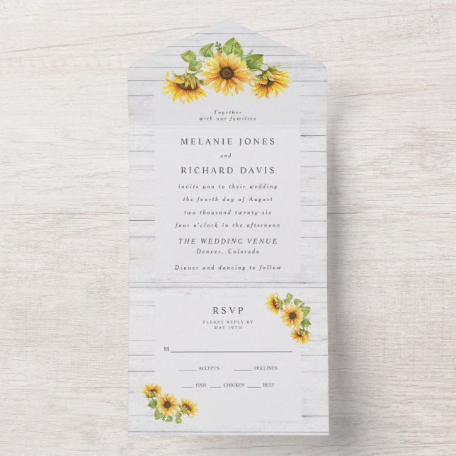 Casamento Rustic Country Sunflower (Inside)