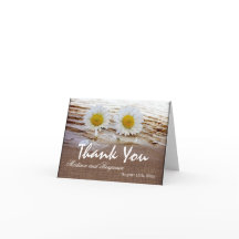 Casamento Rustic Daisies Obrigado Cartões